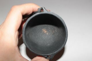 Vintage Black Cast Iron Mini Cauldron Kettle Bucket Pot Footed Canada Forge S22 2