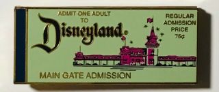 Disneyland A - E Main Gate Train Admission Cast Exclusive Ticket Book Pin Htf