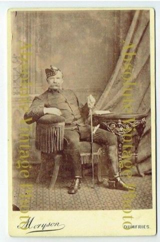 Military Cabinet Photo Scottish Officer In Uniform Moryson 