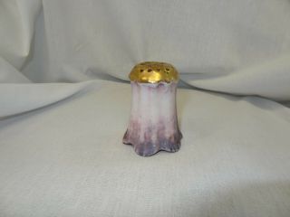 Vintage Purple Mushroom Salt Or Pepper Shaker With Gold Top