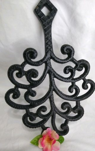 Vintage Wilton Trivet Black Cast Iron Scroll Design