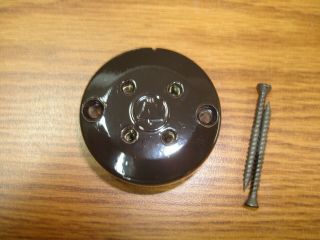 Vintage Western Electric Brown Telephone Phone Wall Jack 4 Prong 549a