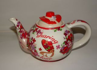 Paul Cardew Designs England Signed Fun Friendship Red Hat Society Teapot