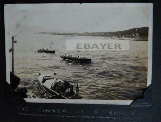 Chinese Photograph Hms Falmouth Stokers Race Wei Hai Wei Harbour China 1935