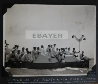 Chinese Photograph Hms Falmouth Regatta Cock & Oggie Boat Wei Hai Wei China 1935