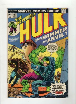 The Incredible Hulk 182 Vg 4.  0 Off White Pages Wolverine Cameo