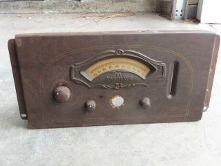 1930s Atwater Kent 99 Metal Radio Face Plate W Tuning Tube Dial Bakelite Knobs