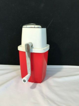 Vintage Swing - A - Way Ice Crusher Red And White