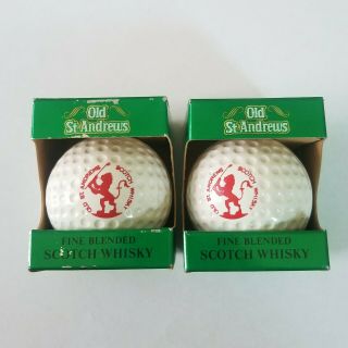2 1982 Old St.  Andrews Scotch Whisky Golf Ball Decanter Scotland