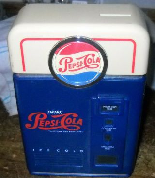 Vintage 1998 Pepsi Cola Coin Bank Machine Great Shape