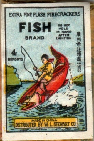 Fish Brand Penny Pack Firecracker Label C1,  4 