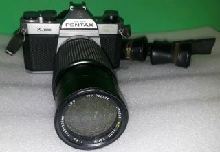 Vintage Asahi Pentax K1000 35mm Slr Camera Pentax 205mm Lens