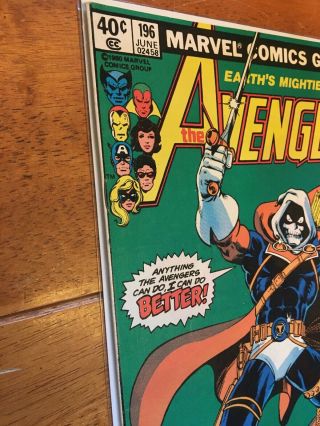 Avengers 196 VF,  First Appearance Of The Taskmaster 3