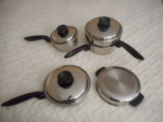 8 Pc.  Vintage Permanent Multicore 5 Ply Stainless Steel Cookware