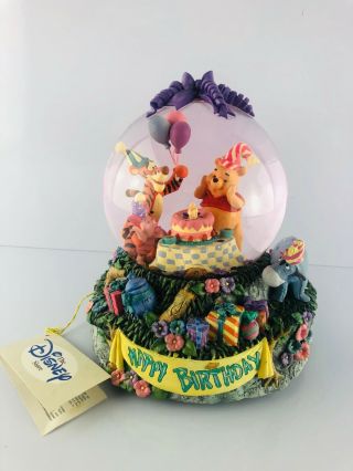 Disney Store Winnie The Pooh And Friends Happy Birthday To You Musical Snowglobe