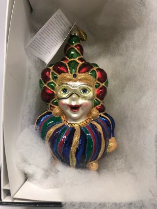 Christopher Radko Merry Masquerade Jester Clown Ornament