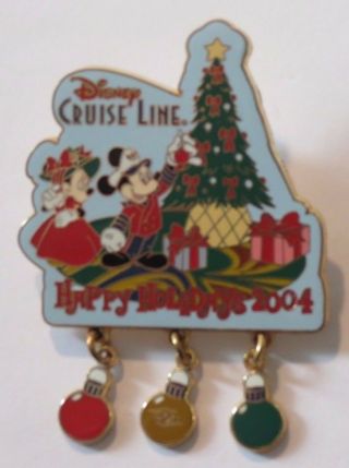 Disney Dcl Cruise Line Happy Holidays 2004 Mickey Minnie Christmas Le 1000 Pin