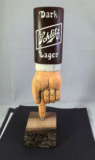 Beer Tap Handle Schlitz Dark Lager Beer Tap Handle Figural Hand Beer Tap Handle
