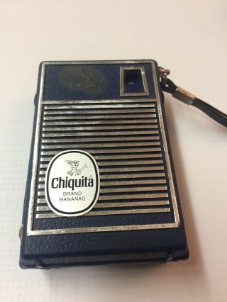 Chiquita Brand Bananas 7 Transistor Radio Model 706 - Blue,  Silver,  And Chrome