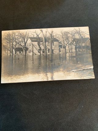 Vintage Postcard Main St Ottawa After A Flood Ca Rppc Real Photo