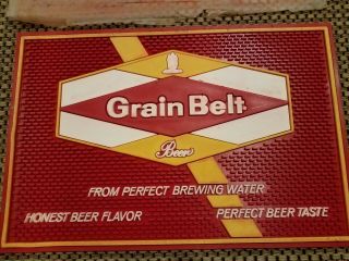 Grain Belt Beer Rubber Coin Mat -,  Nos,  Right From The Box