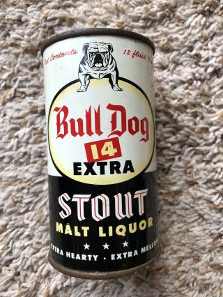 Bull Dog Extra Stout Malt Liquor - 1950’s Flat Top Beer Can.  Rare - Great Shape
