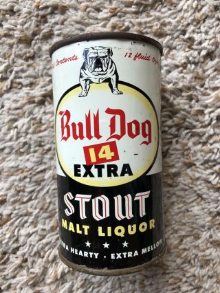 Bull Dog EXTRA STOUT Malt Liquor - 1950’s Flat Top Beer Can.  Rare - Great Shape 2
