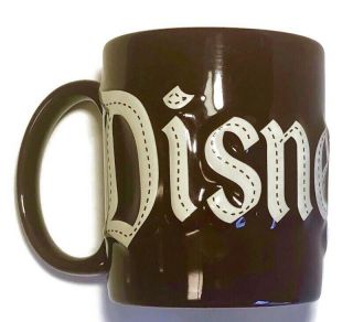 Vintage Disneyland Logo Mug 3d Disney Theme Park Brown Coffee Cup Est.  1955