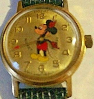 Vintage Bradley Mickey Mouse 7 Jewel Unisex Swiss Watch 196s - Vg - Runs
