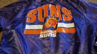 Vintage Phoenix Suns Early 90 ' s Locker Line Satin Bomber Jacket Mens Large 2