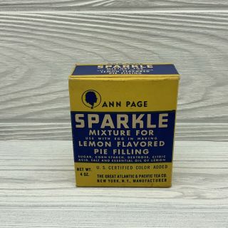Vintage Ann Page Lemon Flavored Sparkle Mixture Pudding Advertising Box