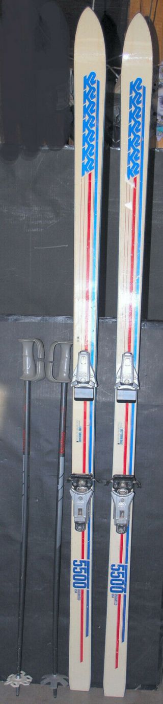Vintage K2 5500 Unlimited Usa Skis With 350 Tyrolia Bindings & Refiex Poles