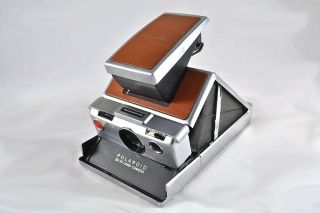 Vintage Brown Leather Polaroid Sx - 70 Land Camera In
