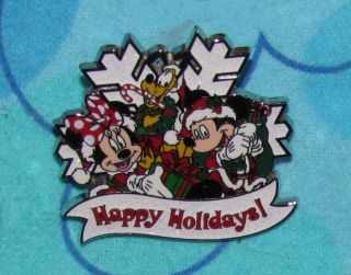 Disney Pin Mickey And Minnie Happy Holidays Pins Snowflake Christmas Last One