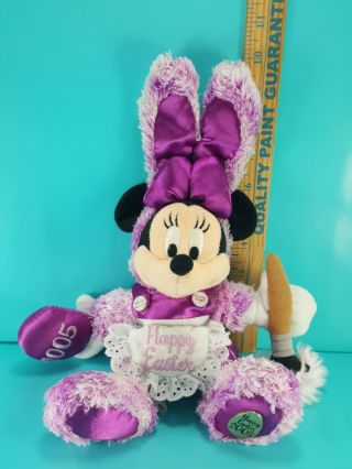 Disney World Easter Minnie Plush Stuffed Bunny Suit Painting Eggs 2005 2