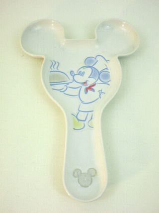 Disney Parks Mickey Mouse Ears Spoon Rest Gourmet Chef Authentic White