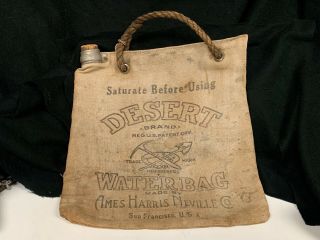 Vintage Desert Water Bag Ames Harris Neville Co.  San Francisco,  Usa Awesome