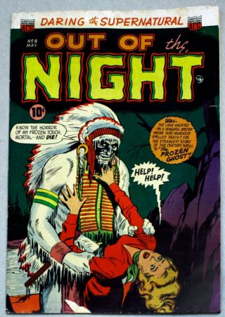 Out Of The Night 8 Golden Age Horror Comic Book - Acg - 1953 - Pre Code - Krfx
