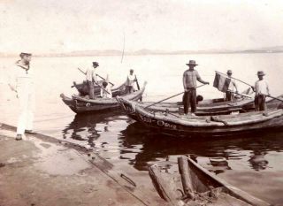 China Qingdao Shanghai ? Chinese Fisher ? German Marine - Orig.  Photo ≈ 1906