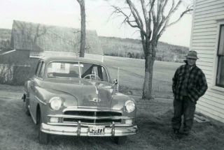 Nt548 Vintage Photo Man With His Ford,  Cranston Ri C 1955