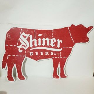 Shiner Beer Cow Tin Sign Texas Brewing Large Red Man Cave Home Bar Decor 2015
