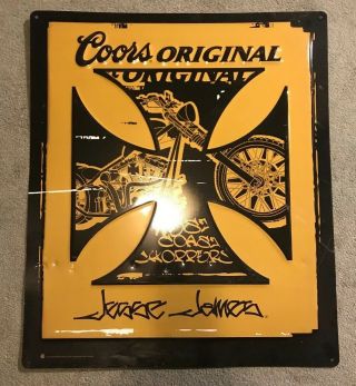Coors Choppers Jesse James Metal Sign 23x27