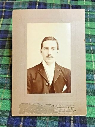 Vintage Montreal Quebec Photograph Of A Man By Jcs Bennett 1896 10 1/2 Phillips