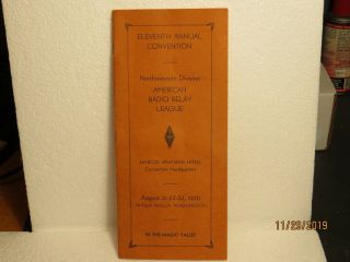 American Radio Relay League Arrl 1936 Eleventh Annual Convention Program