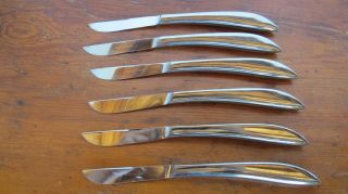 Vintage Pic Stainless Steel Japan Set Of 6 Knives Flatware Mid Century Modern