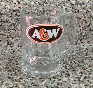 A & W Root Beer Baby Glass Mug Mini 3 Oz Canadian Large Logo
