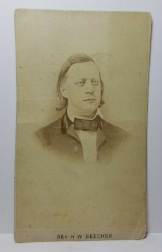 Reverend Henry Ward Beecher,  Cdv Photo,  C.  1860s,  Preacher,  Abolitionist
