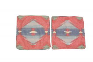 Vintage Ralph Lauren Southwest Aztec European Square Pillowcase (2) 17x17 Usa