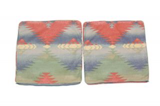 Vintage Ralph Lauren Southwest Aztec European Square Pillowcase (2) 17x17 USA 2