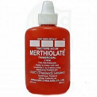 Merthiolate Thimerosal Tincture First Aid Antiseptic 3/4 Oz,  1 Bottle 2x